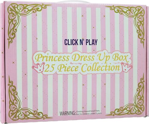 Click N' Play Princess Dress-Up Clothes for Little Girls, 25 Accessories | Toddler Pretend Play, Little Girl Toys/Gifts | Princess Dresses for Girls | Sequin Dress, Party Dress | Birthday Gift Set in Kuwait