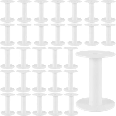 HAKZEON 30 Pack 3.7 Inch White Plastic Empty Spools, Durable Round Empty Plastic Wire Spool for Induction Coils Thread String Bobbin Rope Chain Storage in Saudi Arabia
