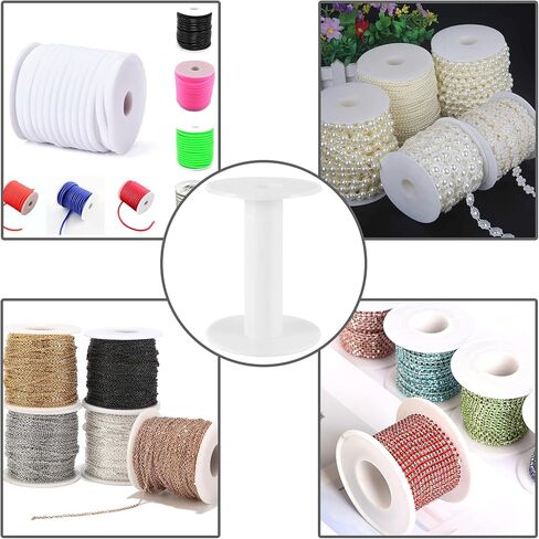 HAKZEON 30 Pack 3.7 Inch White Plastic Empty Spools, Durable Round Empty Plastic Wire Spool for Induction Coils Thread String Bobbin Rope Chain Storage in Saudi Arabia