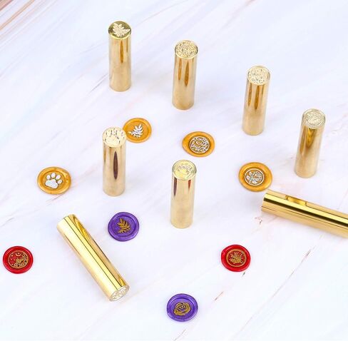 ختم شمع منقوش على الوجهين من Mornajina، مع طوابع شمع الحب/ختم شمع نجمة القمر، ختم شمع نحاسي صغير 15 مم، ختم شمع مع الحب، مغلف مناسب، تزيين تغليف الهدايا in Kuwait