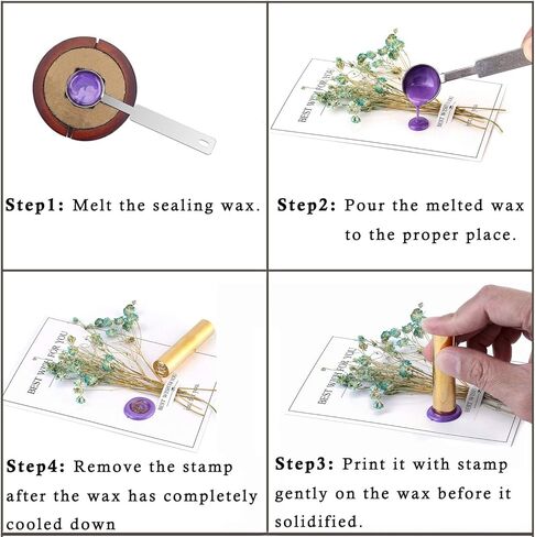 ختم شمع منقوش على الوجهين من Mornajina، مع طوابع شمع الحب/ختم شمع نجمة القمر، ختم شمع نحاسي صغير 15 مم، ختم شمع مع الحب، مغلف مناسب، تزيين تغليف الهدايا in Kuwait