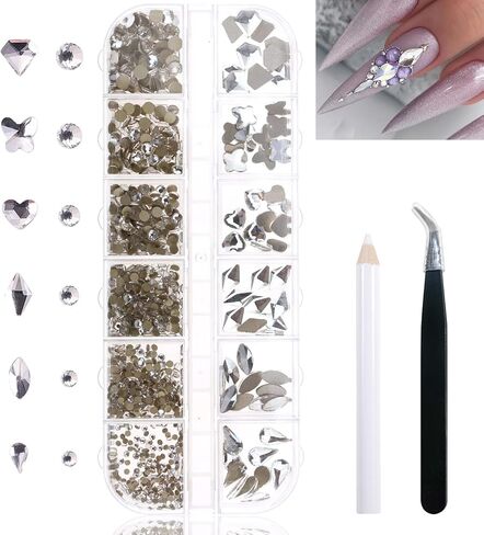 Yatinkim 810 قطعة من أحجار الراين الحمراء لفن الأظافر مجموعة الحرف اليدوية للوجه والأحجار الكريمة مجوهرات الأظافر سحر المانيكير تصميم لوازم المكياج إكسسوارات قلم شمع لامع in Kuwait