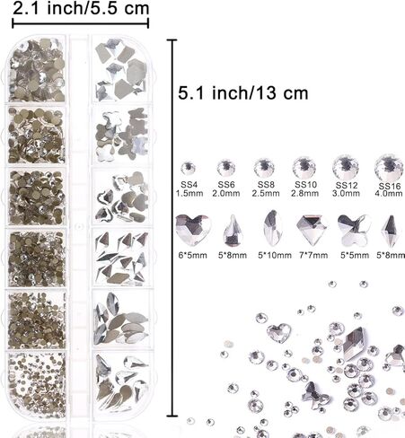 Yatinkim 810 قطعة من أحجار الراين الحمراء لفن الأظافر مجموعة الحرف اليدوية للوجه والأحجار الكريمة مجوهرات الأظافر سحر المانيكير تصميم لوازم المكياج إكسسوارات قلم شمع لامع in Kuwait