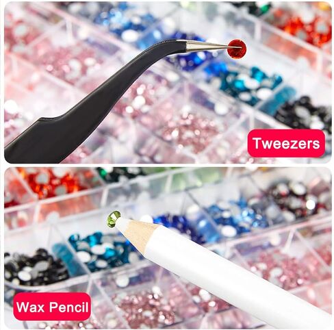 Yatinkim 810 قطعة من أحجار الراين الحمراء لفن الأظافر مجموعة الحرف اليدوية للوجه والأحجار الكريمة مجوهرات الأظافر سحر المانيكير تصميم لوازم المكياج إكسسوارات قلم شمع لامع in Kuwait