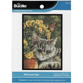 Bucilla AFTERNOON NAP Cross Stitch Kit, White in Kuwait