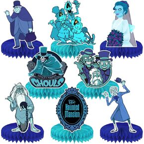 8 قطع ديكور قصر مسكون لطاولة الهالوين، ديكورات حفلات الهالوين، استحمام الطفل، أزرق أخضر، شبح الهالوين، قطع مركزية على شكل قرص العسل لحفلات الهالوين in Kuwait