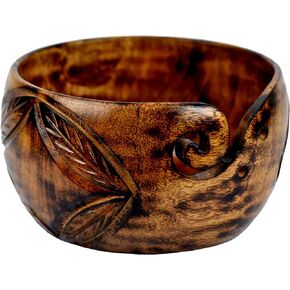 يونيك ارتس لفافة غزل يدوية الصنع - لفافة خيوط كبيرة للحياكة والكروشيه مصنوعة يدويًا - لفافة كرات طبيعية شديدة التحمل (خشب الزان). (وعاء غزل مانجو 7 × 4) in Kuwait