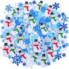 Aneco 500 Pieces Foam Snowflakes Stickers Winter Snowman Self-Adhesive Stickers for DIY Craft or Party Favor in Saudi Arabia