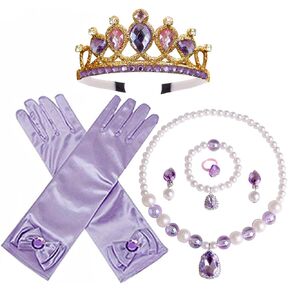 Princess Dress up Wig Braid Cosplay Long Hair Wig with Braid Gloves Necklace Halloween Costume Accessories for Girls in Saudi Arabia