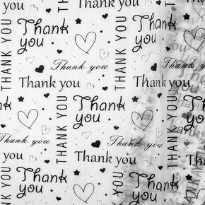 مرحبًا ساسارا 30 ورقة مقاس 28 × 20 بوصة شكرًا لك، مناديل ورقية شكرًا لك على الأعمال الصغيرة، ورق مناديل للتغليف، وأكياس الهدايا، ورق مناديل شكرًا لك على التغليف (أسود) in Kuwait