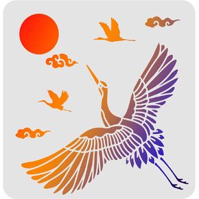 قوالب استنسل رسم كوي من FINGERINSPIRE (11.8 × 11.8 بوصة) استنسلات أسماك كوي بلاستيكية لتزيين استنسل الكارب المربع للرسم على الخشب والأرضيات والجدار والنسيج