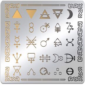 BENECREAT Matte Metal Letters Stencils, Gothic A to Z Alphabet & Number Stencil Template for Painting, Wood Burning, Leather Burning, Engraving, Scrapbooking, 6.14x6.14 inch