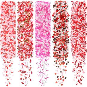 250 Grams Valentine's Day Fake Chocolate Candy Sprinkles Tiny Polymer Clay Embellishments Heart Polymer Clay Slices Soft Clay DIY Decoration for Resin Nail Scrapbook Charm DIY Art Crafts Making in Saudi Arabia