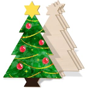 4 قطع 15 × 10 بوصة عيد الميلاد الحلي الخشبية غير الانتهاء مجموعة شجرة الخشب الحرفية قطع فارغة شجرة عيد الميلاد شكل انقطاع لزينة حفلة عيد الميلاد DIY in Kuwait