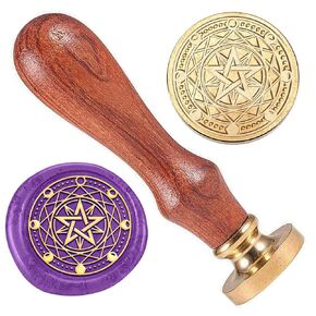 Pirate Skull Wax Sealing Stamp Vintage Compass Wax Stamp 1" Brass Halloween Wax Stamp Kit with Wooden Handle for Party Invitations Wine Packages Gift Wrapping Cards Decoration