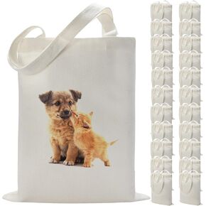 ستونتشيك 36 قطعة من حقائب حمل التسامي الفارغة من القماش، شنط بقالة لنقل الحرارة من الفينيل للحرف اليدوية، ابيض، 36 قطعة in Kuwait