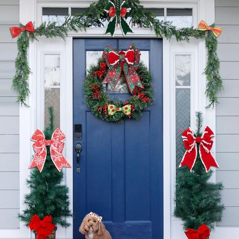 modacraft 8 لفة شريط عيد الميلاد السلكية 2.5 بوصة × 52 ياردة، شريط Grinch لأقواس اكاليل الزهور DIY، شريط ديكور عيد الميلاد لتغليف الهدايا DIY، Grinch ديكورات شجرة عيد الميلاد ديكور المنزل للعطلات in Kuwait