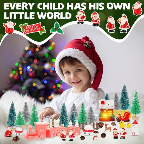 Wesiti 175 Pcs Christmas Miniature Figurines Mini Santa Resin Christmas Village House Set Micro Landscape Ornaments Snowman Elk Xmas Miniature Figurines for Garden Accessories Dollhouse Decoration in Saudi Arabia