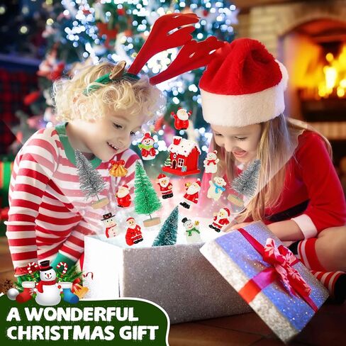 Wesiti 175 Pcs Christmas Miniature Figurines Mini Santa Resin Christmas Village House Set Micro Landscape Ornaments Snowman Elk Xmas Miniature Figurines for Garden Accessories Dollhouse Decoration in Saudi Arabia