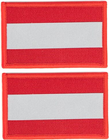 2 Pcs Reflective Safety Patch, Hook and Loop Fastener Safety Patches for Night Sportsperson, Worker, Hiker, Dog Vest, Firefighter Rescue Police（Orange in Saudi Arabia
