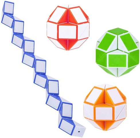 ArtCreativity Twist and Folding Fidget Cubes, Set of 3, Mini Snake Fidget Cube Twist Puzzles for Kids, Fidget Toys for Children, Sensory Toys for Autism, Birthday Party Favors, Goodie Bag Fillers in Saudi Arabia
