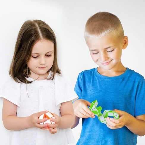 ArtCreativity Twist and Folding Fidget Cubes, Set of 3, Mini Snake Fidget Cube Twist Puzzles for Kids, Fidget Toys for Children, Sensory Toys for Autism, Birthday Party Favors, Goodie Bag Fillers in Saudi Arabia