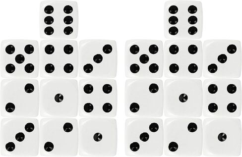 مجموعة من 20 مكعب نرد دائري الشكل بستة جوانب - مثالي لـ Yahtzee، Scribbage، Craps، Liar's Dice، Farkle، وأكثر من ذلك بكثير - لعبة يجب اقتناؤها في الليل - علامة Black Duck التجارية! in Saudi Arabia