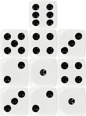 مجموعة من 20 مكعب نرد دائري الشكل بستة جوانب - مثالي لـ Yahtzee، Scribbage، Craps، Liar's Dice، Farkle، وأكثر من ذلك بكثير - لعبة يجب اقتناؤها في الليل - علامة Black Duck التجارية! in Saudi Arabia