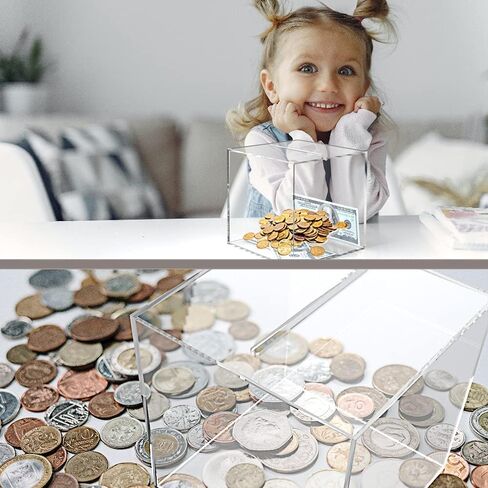 جرة توفير النقود والعملات المعدنية من NEIMAGDND، صندوق آمن أكبر للأطفال، يمكن فقط توفير توفير الأكريليك الذي لا يمكن إخراجه، تزيين المنزل للبالغين والأطفال في أعياد الميلاد in Kuwait
