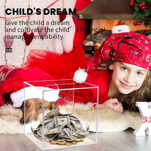 جرة توفير النقود والعملات المعدنية من NEIMAGDND، صندوق آمن أكبر للأطفال، يمكن فقط توفير توفير الأكريليك الذي لا يمكن إخراجه، تزيين المنزل للبالغين والأطفال في أعياد الميلاد in Kuwait