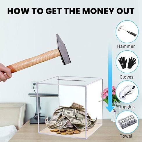 جرة توفير النقود والعملات المعدنية من NEIMAGDND، صندوق آمن أكبر للأطفال، يمكن فقط توفير توفير الأكريليك الذي لا يمكن إخراجه، تزيين المنزل للبالغين والأطفال في أعياد الميلاد in Kuwait
