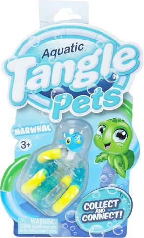 Tangle Pets Aquatic 2-Pack Sting Ray and Narwhal - Cute Fidgets for Boys and Girls - Aquatic Fidget Toys - Sea Creature Fidget Toys - Tangle Fidgets in Kuwait