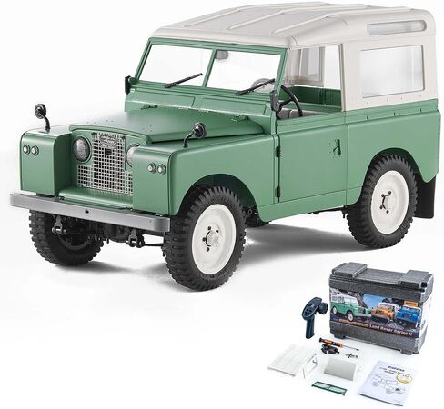 EAZYRC x FMS 1/12 Land Rover RC Car RTR مع اللون الأخضر المرخص، 4WD للطرق الوعرة المقاومة للماء نماذج سيارات RC مع جهاز تحكم عن بعد 2.4 جيجا هرتز، ضوء LED وسطح صلب، بطارية للرجال والنساء in Kuwait