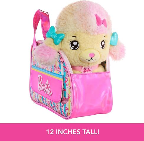 Barbie Stuffed Animals, Hairdresser Poodle with Themed Purse Playset and 6 Accessories, Plush with Lights and Sounds, Salon Pet Adventure in Saudi Arabia