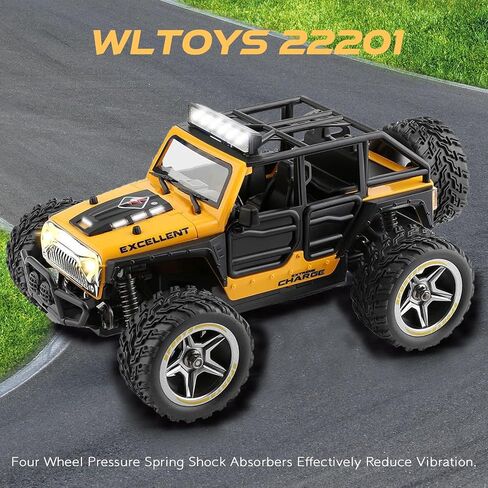 LEOSO Wltoys 22201 RC Cars 1/22 RC Crawler 22km/h Brushed RC Car 2.4GHz RC Rock Crawler 2WD All-Terrain TPR Tires Remote Control Car Gifts… in Kuwait