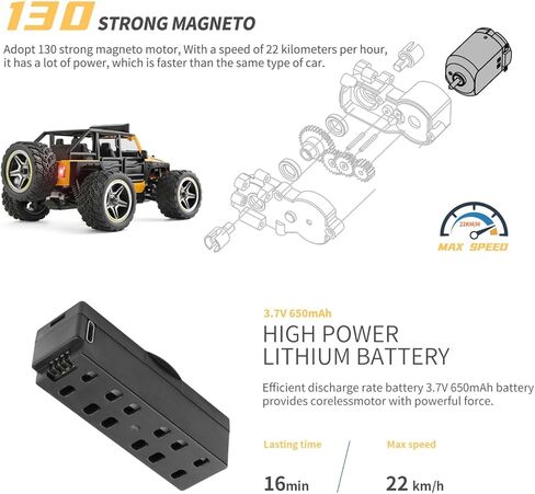 LEOSO Wltoys 22201 RC Cars 1/22 RC Crawler 22km/h Brushed RC Car 2.4GHz RC Rock Crawler 2WD All-Terrain TPR Tires Remote Control Car Gifts… in Kuwait