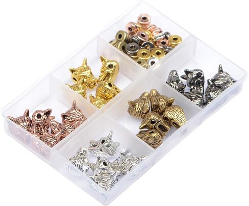 AD الخرز المعدن الصلب 10 قطع 12x15mm رأس التنين فاصل متنوعة الخرز اللون مختلط in Kuwait