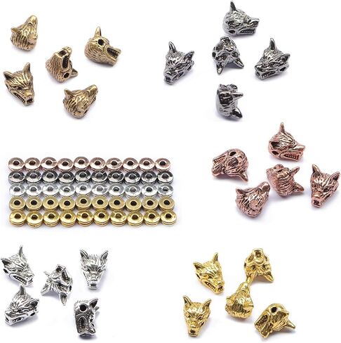 AD الخرز المعدن الصلب 10 قطع 12x15mm رأس التنين فاصل متنوعة الخرز اللون مختلط in Kuwait