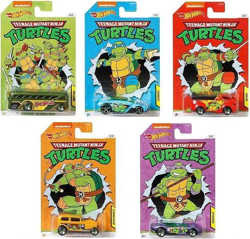Hot Wheels Teenage Mutant Ninja Turtles TMNT Complete Set of 5 Vehicles in Saudi Arabia