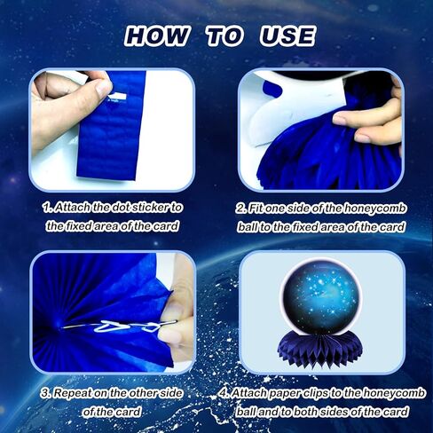 10 قطع من القطع المركزية على شكل قرص العسل لموضوع النظام الشمسي الفضائي لتزيين الطاولة، لوازم الحفلات ذات طابع الفضاء الخارجي، زينة على شكل قرص العسل للأطفال، مستلزمات حفلات أعياد الميلاد وحفلات استقبال المولود الجديد (جالاكسي) in Kuwait