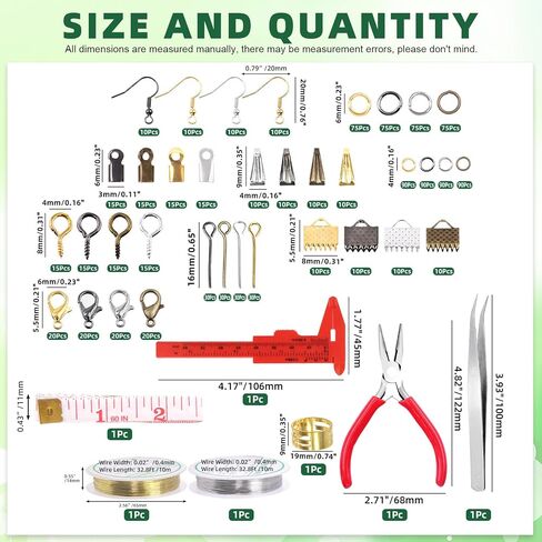 Keadic 1459Pcs Jewelry Findings Starter Kit Includes Jump Rings, Cord Ends, Eye Pin, Lobster Clasps, Earring Hooks, Beading Wires, Flat Nose Pliers for Jewelry Earring Bracket Necklace Making in Saudi Arabia
