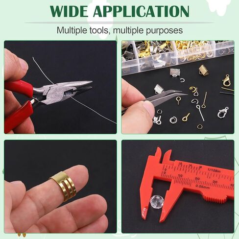 Keadic 1459Pcs Jewelry Findings Starter Kit Includes Jump Rings, Cord Ends, Eye Pin, Lobster Clasps, Earring Hooks, Beading Wires, Flat Nose Pliers for Jewelry Earring Bracket Necklace Making in Saudi Arabia