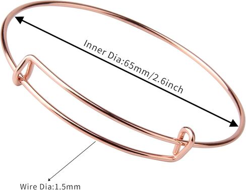 سانسينغ 20 قطعة من الاساور المعدنية، سوار سلسلة قابلة للتمدد من نوع الحلقة، سوار من الستانلس ستيل قابل للتعديل، سوار قلادة مجوهرات يمكنك صنعه بنفسك، سوار للنساء (2.6 انش) in Kuwait