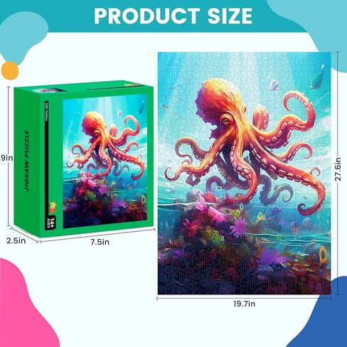 ألغاز Edsjegn للبالغين 1000 قطعة، ألغاز للكبار، ألغاز 1000 قطعة، ألغاز الصور المقطوعة 1000 قطعة، ألغاز الأخطبوط المرجاني، ألغاز 1000 قطعة، ألعاب ألغاز in Kuwait