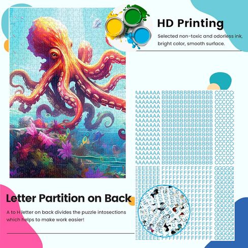 ألغاز Edsjegn للبالغين 1000 قطعة، ألغاز للكبار، ألغاز 1000 قطعة، ألغاز الصور المقطوعة 1000 قطعة، ألغاز الأخطبوط المرجاني، ألغاز 1000 قطعة، ألعاب ألغاز in Kuwait