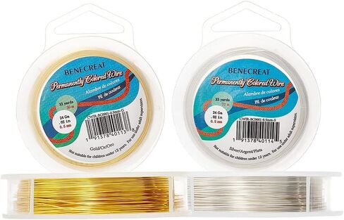 BENECREAT 2 Rolls 24-Gauge Tarnish Resistant Silver/Gold Coil Wire, 196-Feet/66-Yard in Total in Saudi Arabia