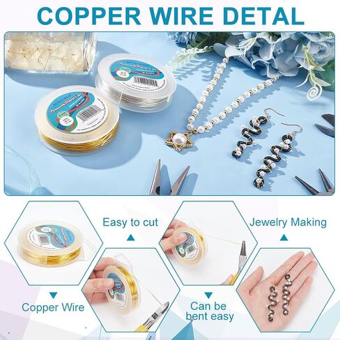 BENECREAT 2 Rolls 24-Gauge Tarnish Resistant Silver/Gold Coil Wire, 196-Feet/66-Yard in Total in Saudi Arabia
