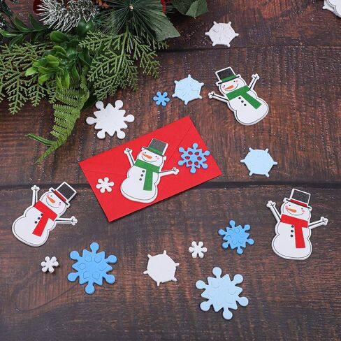 Aneco 500 Pieces Foam Snowflakes Stickers Winter Snowman Self-Adhesive Stickers for DIY Craft or Party Favor in Saudi Arabia