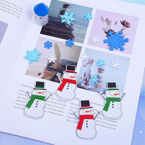 Aneco 500 Pieces Foam Snowflakes Stickers Winter Snowman Self-Adhesive Stickers for DIY Craft or Party Favor in Saudi Arabia
