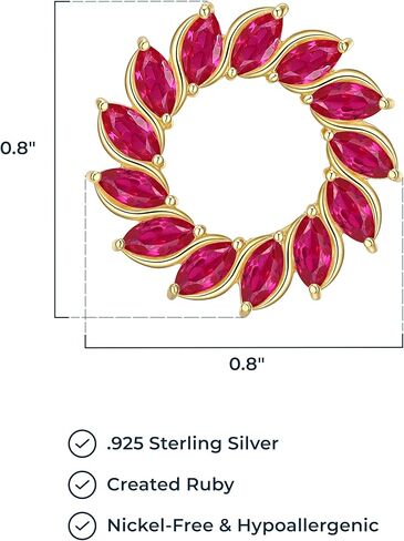 MORGAN & PAIGE Lab Created Gemstone Pendant Circle Necklace Featuring 18-Karat Yellow Gold-Plated Sterling Silver Faceted Cable Chain, Circle Pendant Necklace for Women in Kuwait